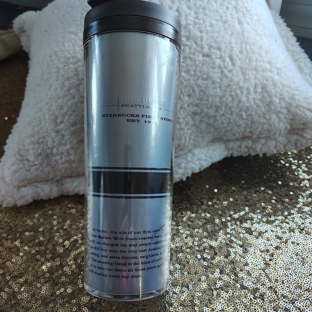 Starbucks Pike Place 16 Oz Metallic Silver Tumbler - Picture 6 of 6